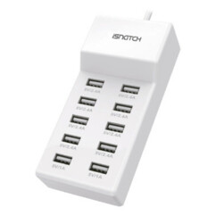 Multiprise secteur USB 10 ports coloris blanc de la marque iSnatch