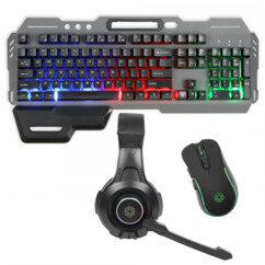 Pack gaming filaire avec souris TEA 287, clavier TEA282 et casque TES244