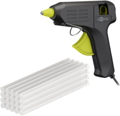 Pistolet à colle chaude 40 W avec 20 bâtons de colle 11 mm de la marque Goobay