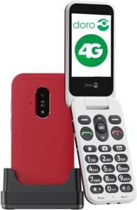 Téléphone portable sénior à clapet Leva E22 4G LTE - Rouge/Blanc
