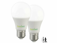 2 ampoules LED avec capteur de mouvement E27 / 9 W / 850 lm / blanc lumière du jour 6500 K