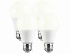 4 ampoules LED E27 avec 3 niveaux de luminosité - 9 W - 830 lm - Blanc chaud 