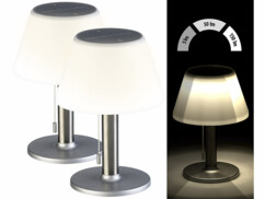 Pack de 2 lampes de table avec 2 batteries et mode d'emploi en français, de la marque Luminea
