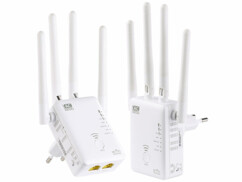 Pack de 2 répéteurs wifi avec 2 câbles réseau (1 m) et mode d'emploi en français