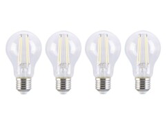 Quatre ampoules LED à filament avec une puissance de 6 watts pour lampe avec culot E27.