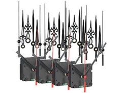 4 mécanismes d'horloge radio-pilotés avec 3 sets d'aiguilles