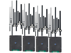 4 mécanismes d'horloge radio-pilotés sweep avec 3 jeux d'aiguilles