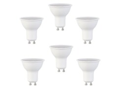 Pack de 6 spots LED GU10 avec une puissance de 7 watts et une luminosité de 540 lumens.