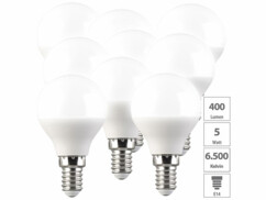 9 ampoules LED P45 E14 - 5 W - 400 lm - Blanc lumière du jour