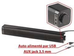 Barre de son stéréo USB 10 W filaire et Bluetooth pour PC