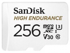 Carte microSD High Endurance avec adaptateur SD, 256 Go, Classe 10, U3, V30