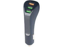 Chargeur allume-cigare 3 ports USB avec Quick Charge et géolocalisation