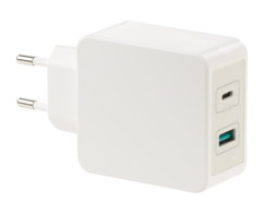 chargeur usb secteur avec port usb type a et usb type c charge rapide 3.0 a