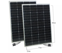 2 panneaux solaires monocristallins mobiles 150 W avec connecteur MC4