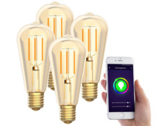 4 ampoules LED connectées E27 / ST64 / 5 W / 2200 K LAV-125.w