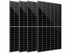 Pack de 4 panneaux solaires avec 4 câbles de raccordement et mode d’emploi en français