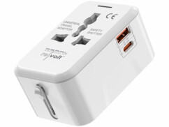 Adaptateur de voyage universel GaN 20 W avec charge rapide USB