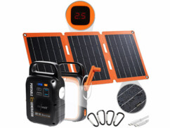 Batterie d'appoint 22500 mAh PB-100.k avec chargeur solaire et câble USB-C