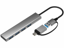 Hub USB-C / USB-A avec 4 ports USB-A 3.2 / jusqu'à 5 Gb/s