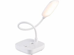 Lampe de bureau CCT rechargeable avec intensité variable allumée vue de face