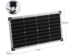 Panneau solaire mobile 60 W avec cellules solaires monocristallines - argenté