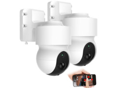Pack de 2 caméras de surveillance Full HD IPC-695 avec câble d'alimentation et de chargement USB avec mode d'emploi en français