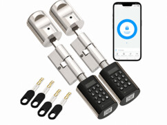 Pack de 2 cylindres de porte électroniques connectés avec 8 clés de la marque VisorTech