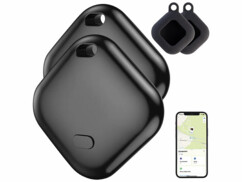 Lot de 2 traceurs d'objets noirs compatibles Apple Find My avec housse de protection.