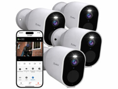 Pack de 4 caméras de surveillance d'extérieur rechargeables connectées IP 2K IPC-930 de la marque 7links