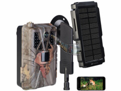Pack avec caméra de chasse connectée WK-650.lte à antenne 4G et batterie solaire 5000 mAh PB-68.solar de la marque VisorTech