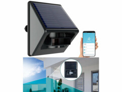 Capteur de mouvement PIR connecté avec panneau solaire compatible ZigBee de la marque Luminea Home Control