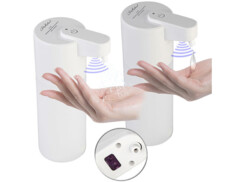 Pack de 2 distributeurs automatiques de savon et de désinfectant avec 2 câbles USB de la marque Carlo Milano