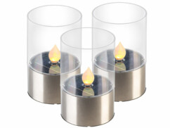 Lot De 3 Lanternes Funéraires Solaires LED Blanches - Avec Autocollant Colombe, étanches, Sans Flamme