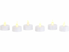 Pack de 6 bougies chauffe-plat à LED avec minuteur d'arrêt pour 6 heures de fonctionnement avec extinction.