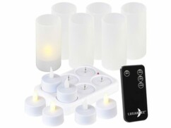 6 bougies chauffe-plat à LED rechargeables et télécommandées avec photophores