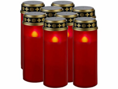 8 grandes lanternes funéraires avec capteur d'obscurité, coloris rouge de la marque PEARL