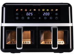 Friteuse à air chaud 9L double tiroir avec fenêtre