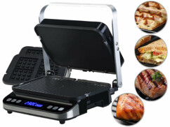 Gril numérique panini, sandwich & contact, y compris 2 plaques de gaufrier