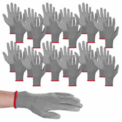 12 paires de gants de travail enduits de PU - taille S / 7