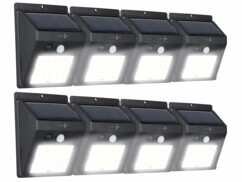 8 appliques murales solaires LED 100 lm WL-100.solar avec détecteur de mouvement
