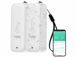 Pack de 2 capteurs de température et d'humidité de l'air connectés coloris blanc de la marque Luminea