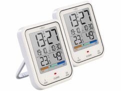 2 horloges numériques de salle de bains avec thermomètre-hygromètre