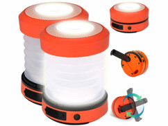 Pack de 2 lampes de camping télescopiques avec double LED et dynamo de la marque Semptec Urban Survival Technology