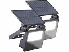 Pack de 2 projecteurs LED solaires 400 lm FTR-100 avec détecteur de mouvement de la marque Luminea