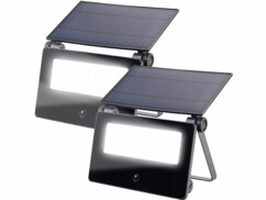 Pack de 2 projecteurs LED solaires 1300 lm FTR-102 avec détecteur de mouvement de la marque Luminea