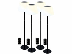 Pack de 4 lampes sur pied solaires télécommandées LED CCT de la marque Lunartec