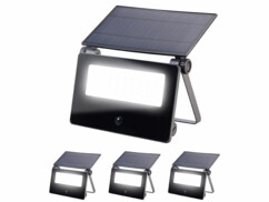 Pack de 4 projecteurs LED solaires 1300 lm FTR-102 avec détecteur de mouvement de la marque Luminea