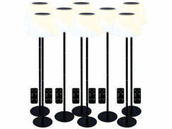 Pack de 8 lampes sur pied solaires télécommandées LED CCT de la marque Lunartec