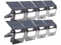 Pack de 8 projecteurs LED solaires 400 lm FTR-100 avec détecteur de mouvement de la marque Luminea