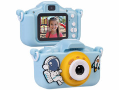 Appareil photo pour enfant 2 objectifs avec étui cosmonaute bleu